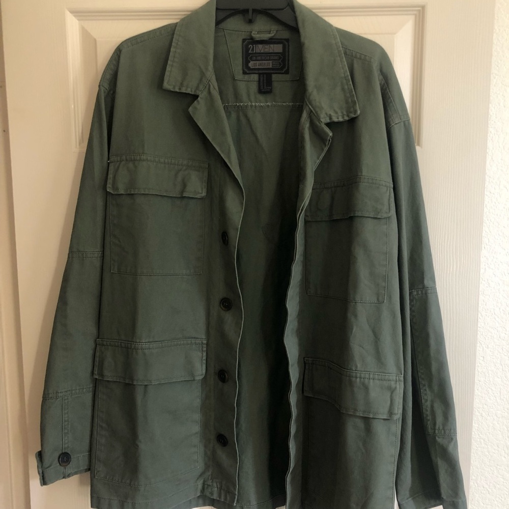 Forever 21 military olive green cargo jacket